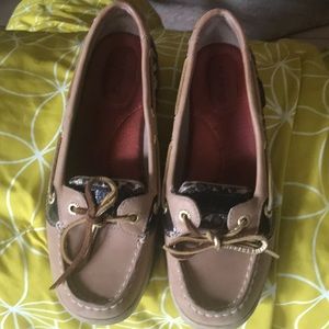 Leopard print glittery sperry top-spider